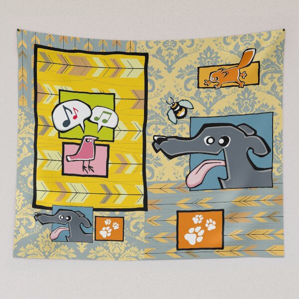 Item preview, Greyhound - Blue (Collage) designed and sold by TheChicken.