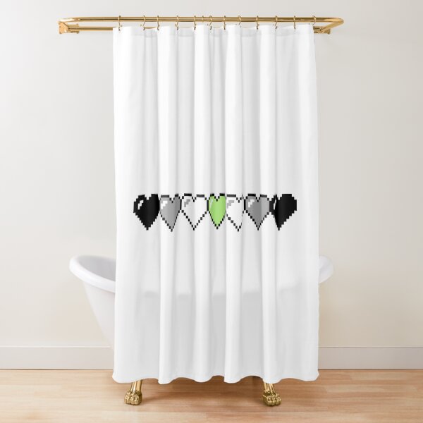 Agender Hearts in a Row | Pride Flag Shower Curtain