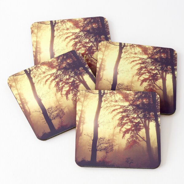 Item preview, Fall Memories - Sunrise on a misty autumn morning designed and sold by Dyrk Wyst Redbubble Shop.