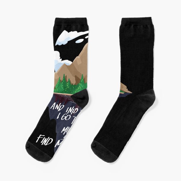 "Into The Forest I Go Funny Hiking Camping" Socks for Sale by