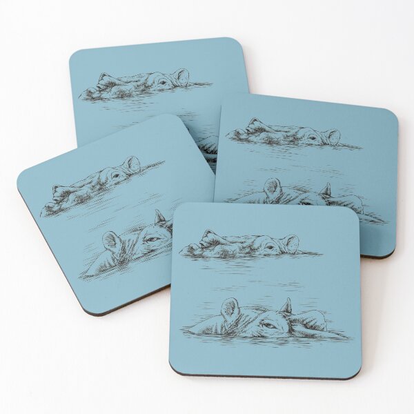 Item preview, Swimming Hippos (bright background) designed and sold by MMMSdesigns.