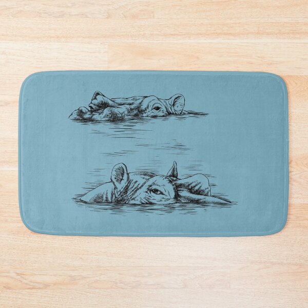 Item preview, Swimming Hippos (bright background) designed and sold by MMMSdesigns.