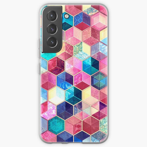 Topaz & Ruby Crystal Honeycomb Cubes Samsung Galaxy Soft Case