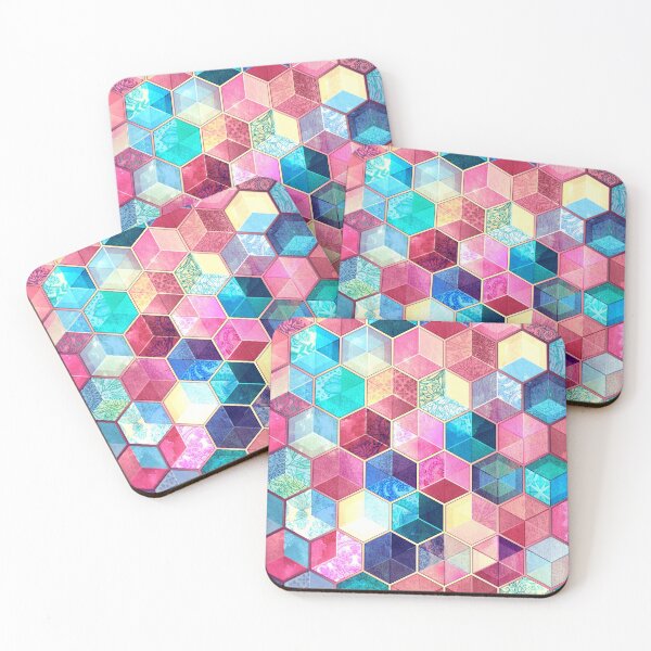 Item preview, Topaz & Ruby Crystal Honeycomb Cubes designed and sold by micklyn.