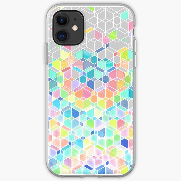 Rainbow Cubes & Diamonds iPhone Soft Case