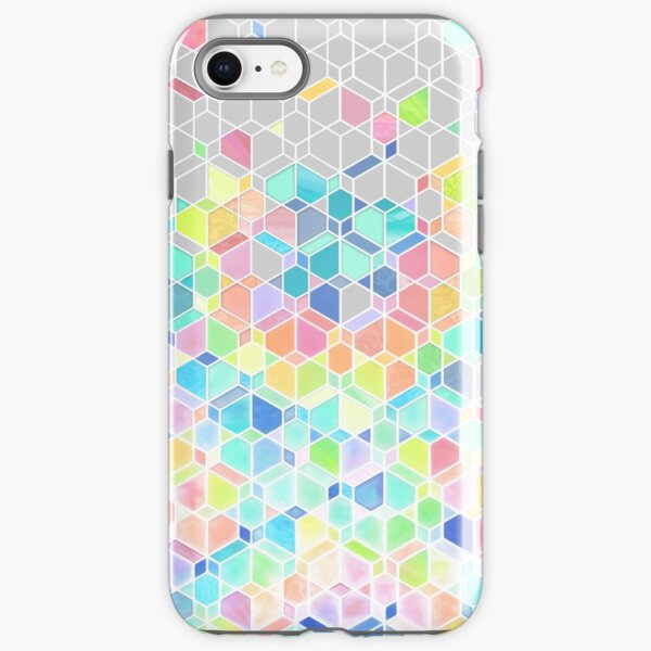Rainbow Cubes & Diamonds iPhone Tough Case
