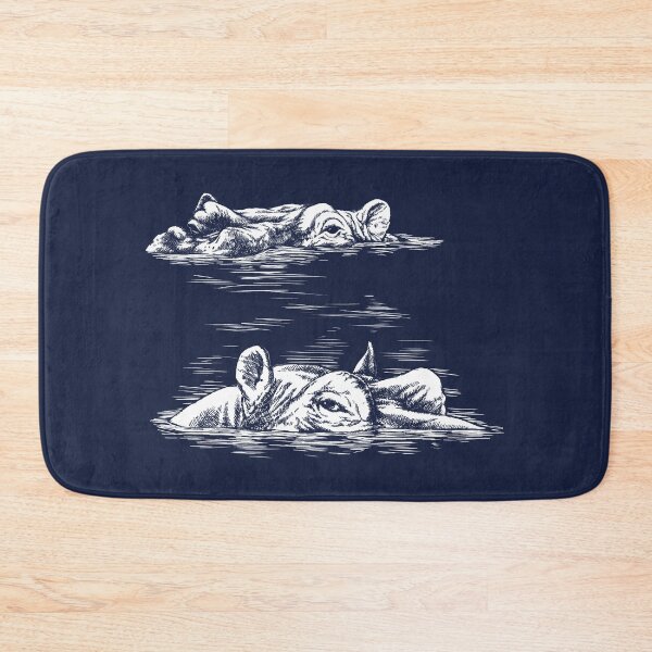 Item preview, Swimming Hippos (dark background) designed and sold by MMMSdesigns.