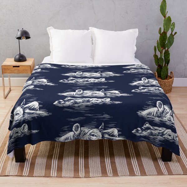 Item preview, Swimming Hippos (dark background) designed and sold by MMMSdesigns.