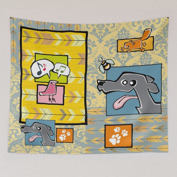 Item preview, Whippet - Blue (Collage) designed and sold by TheChicken.