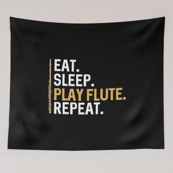 Item preview, Eat Sleep Play Flute Repeat Funny Marching Band Gift  designed and sold by alenaz.