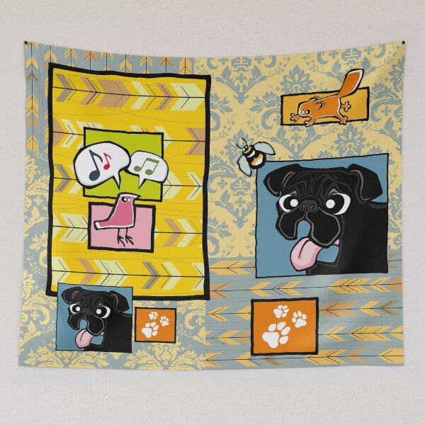 Item preview, Pug - Black (Collage) designed and sold by TheChicken.