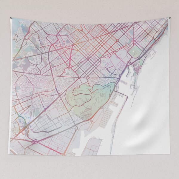 Item preview, Barcelona City Map Europe Spain Travel Gift designed and sold by TheRedFinch.