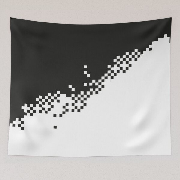 Item preview, The 8-Bit Pixel Fashion Pattern Black White designed and sold by hatgirldesign.