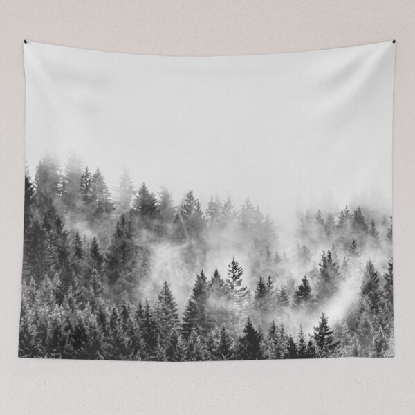 Item preview, Navy Teal Foggy Forest Dreams designed and sold by artcascadia.