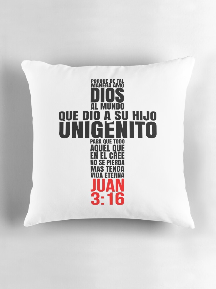 Cojín for Sale con la obra «Porque de tal manera amo Dios al mundo