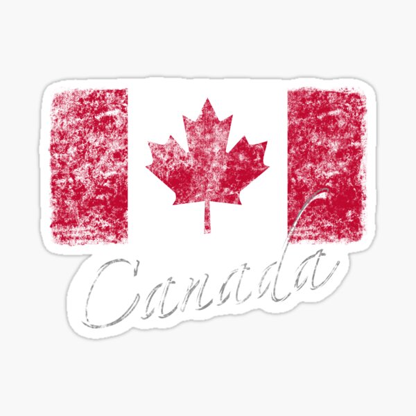 Vintage Canadian flag design Sticker
