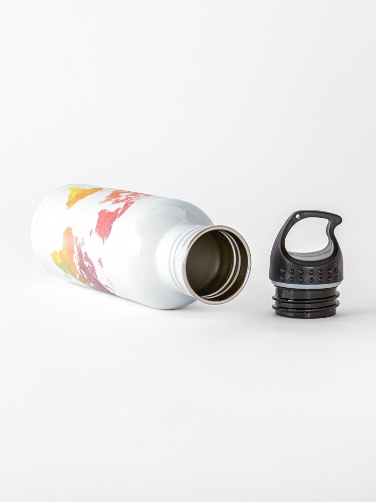 Alternate view of Map of the world colored Water Bottle