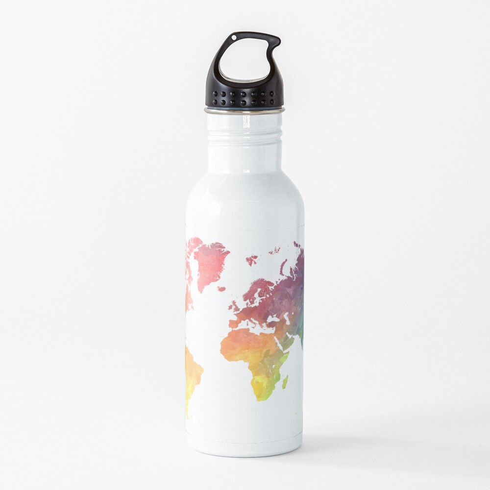 Map of the world colored Water Bottle