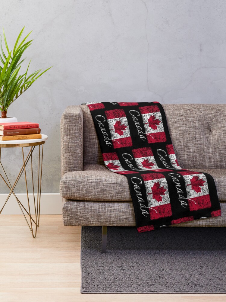"Vintage Canadian flag design" Throw Blanket for Sale by RedMapleFTY Redbubble