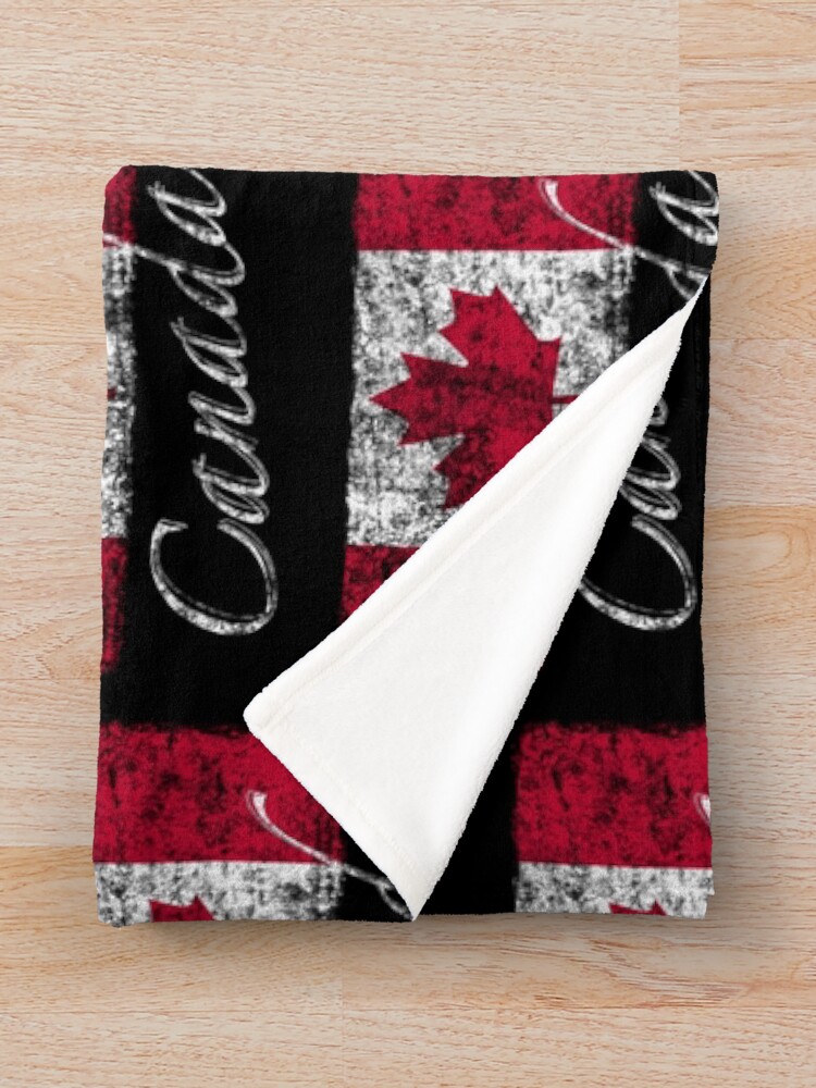 "Vintage Canadian flag design" Throw Blanket for Sale by RedMapleFTY