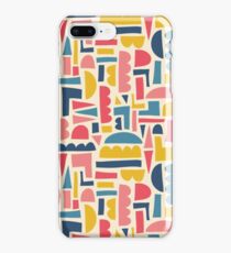 Kids Shapes Collage Blue Pink Yellow iPhone Case
