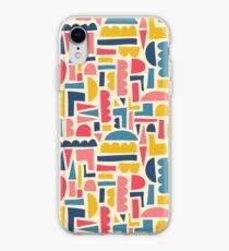 Kids Shapes Collage Blue Pink Yellow iPhone Case