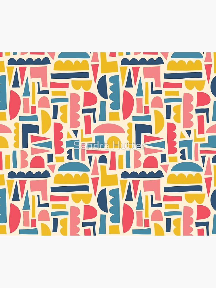 Kids Shapes Collage Blue Pink Yellow by SandraHutter