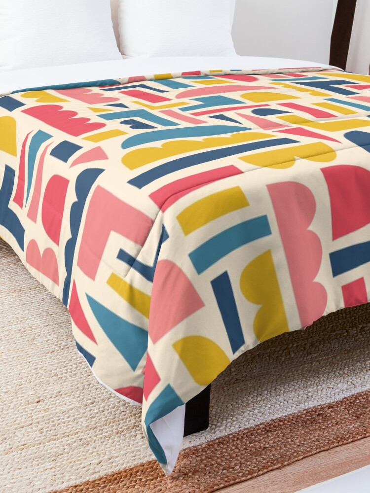 Alternate view of Kids Shapes Collage Blue Pink Yellow Comforter