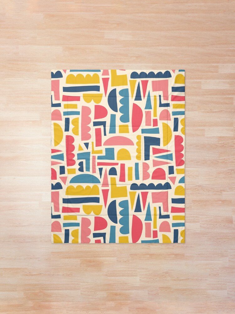 Alternate view of Kids Shapes Collage Blue Pink Yellow Comforter