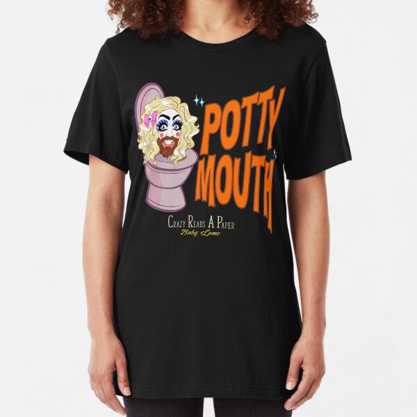 POTTY MOUTH (Crazy Reads A Paper) Slim Fit T-Shirt