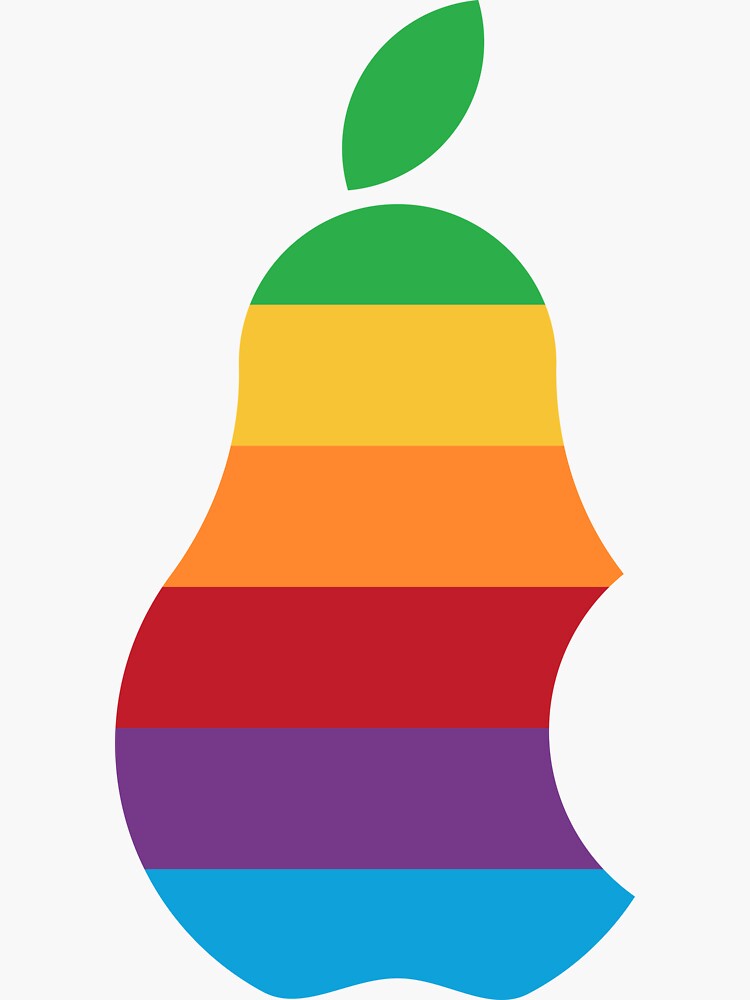 Pear with Coloured Stripes Apple Parody