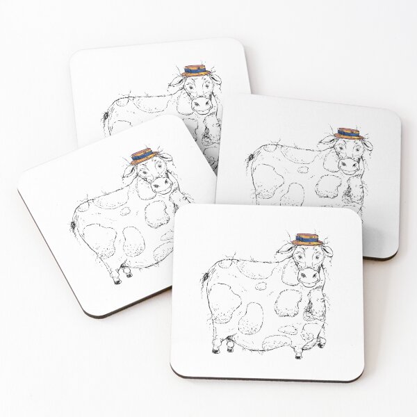 Item preview, Adorable Large Cow with a Precious Barber Shop Hat designed and sold by Billi French Illustrations.