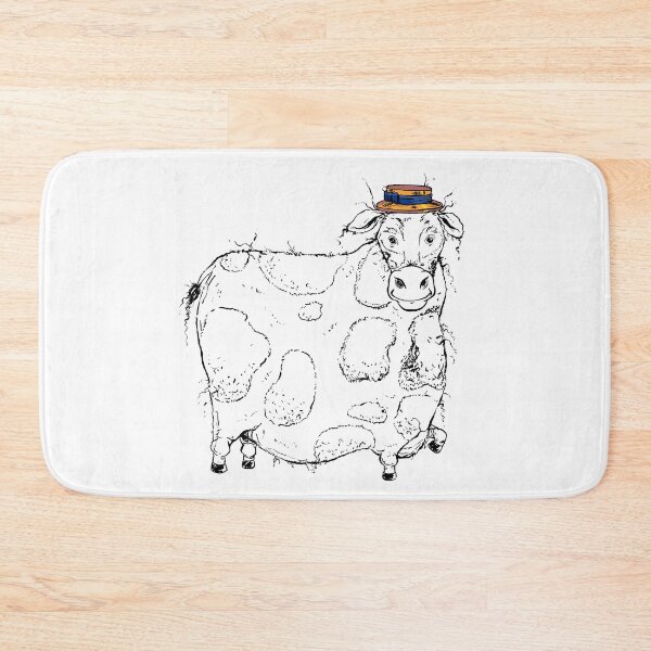 Item preview, Adorable Large Cow with a Precious Barber Shop Hat designed and sold by Billi French Illustrations.
