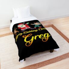 Greg Name - Dabbing Santa Claus Elf Reindeer Snowman - Merry Dabbing Christmas Greg Comforter