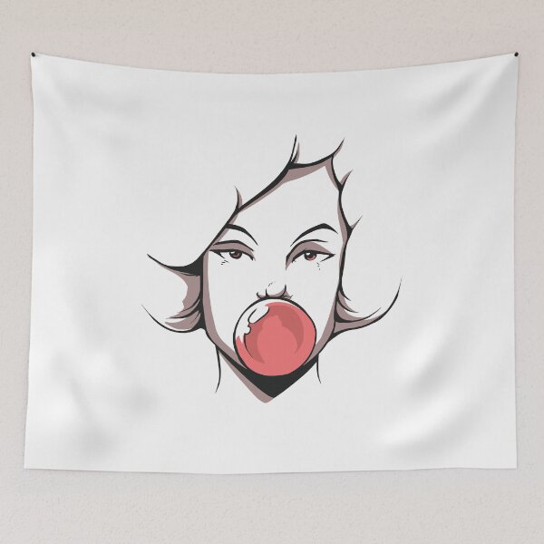 Item preview, Girl makes a bubble gum bubble designed and sold by DerSenat.