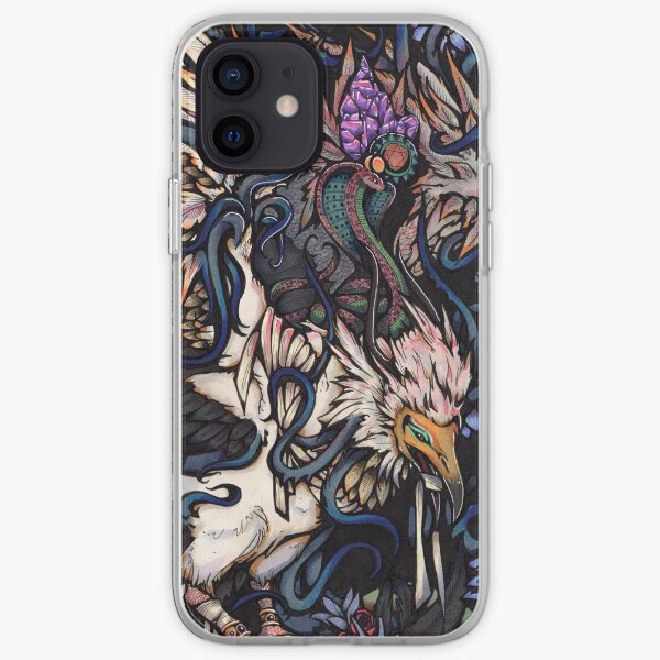 Egyptian Vulture with Lotus Flowers iPhone Soft Case