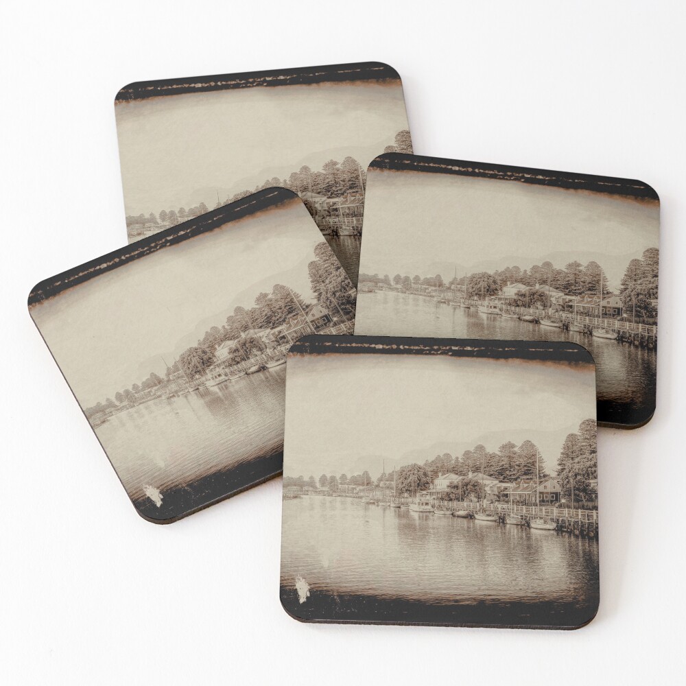 Port Fairy Sunrise (tin type vintage sepia) Coasters (Set of 4)