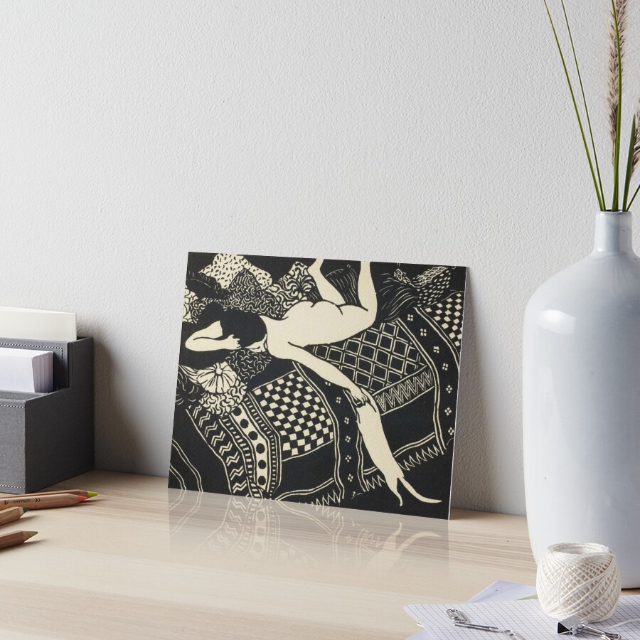 Woman And Cat Art Board Print