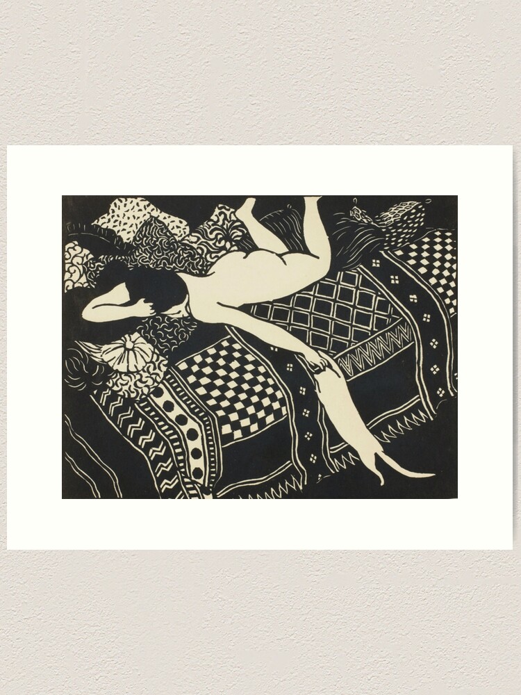 Alternate view of Woman And Cat Art Print