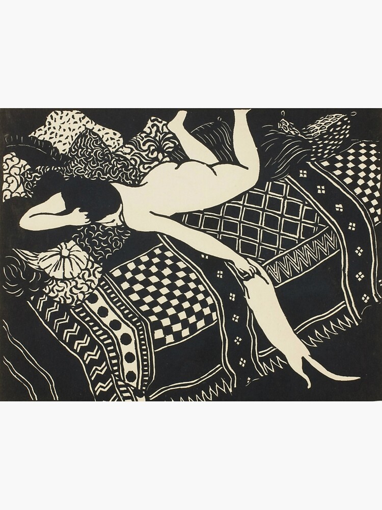 Thumbnail 4 of 4, Metal Print, Woman And Cat designed and sold by bluespecsstudio.