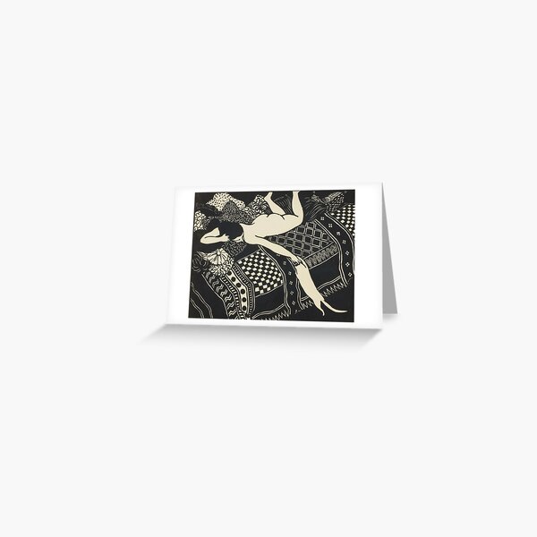 Woman And Cat Greeting Card