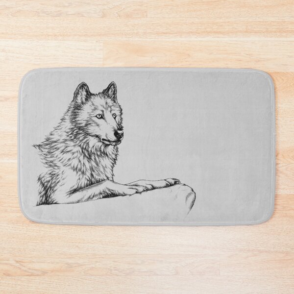 Item preview, Resting Wolf (bright background) designed and sold by MMMSdesigns.