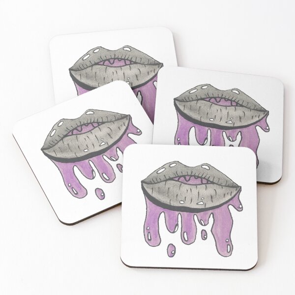 Item preview, dripping lips purple drawing sketch sticker  designed and sold by mw2004.