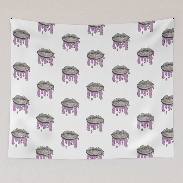 Item preview, dripping lips purple drawing sketch sticker  designed and sold by mw2004.