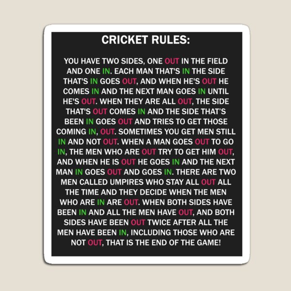 Vista previa del artículo con la obra «Reglas de Cricket Nueva Edición», diseñado y vendido por isstgeschichte.