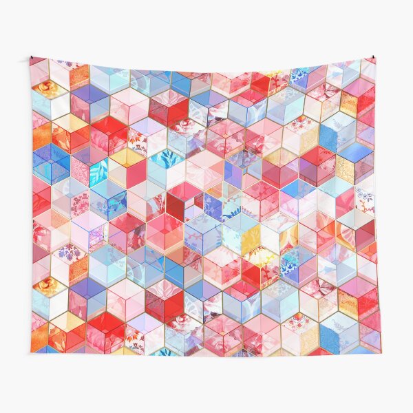 Aperçu de l'œuvre Cubes kaléidoscopiques en rubis et topaze créée et vendue par micklyn.