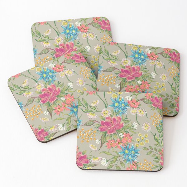 Item preview, Chintz  floral pattern on olive grey backround designed and sold by susyrdesign.