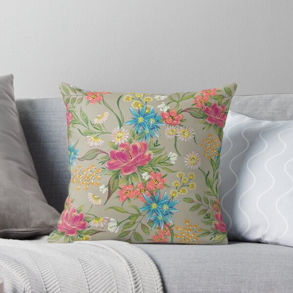 Item preview, Chintz  floral pattern on olive grey backround designed and sold by susyrdesign.