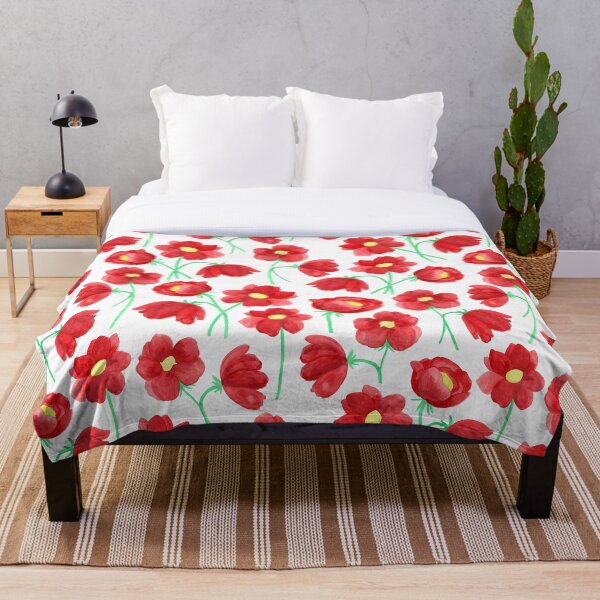 Item preview, Flores silvestres de acuarela roja designed and sold by Gardenia Watercolors.