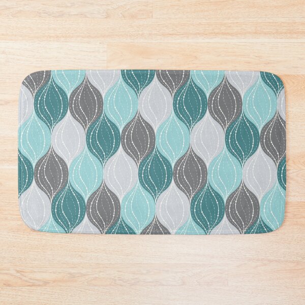 Item preview, Winter bauble ornamental ogee pattern in grey and teal designed and sold by HannaPaulina.